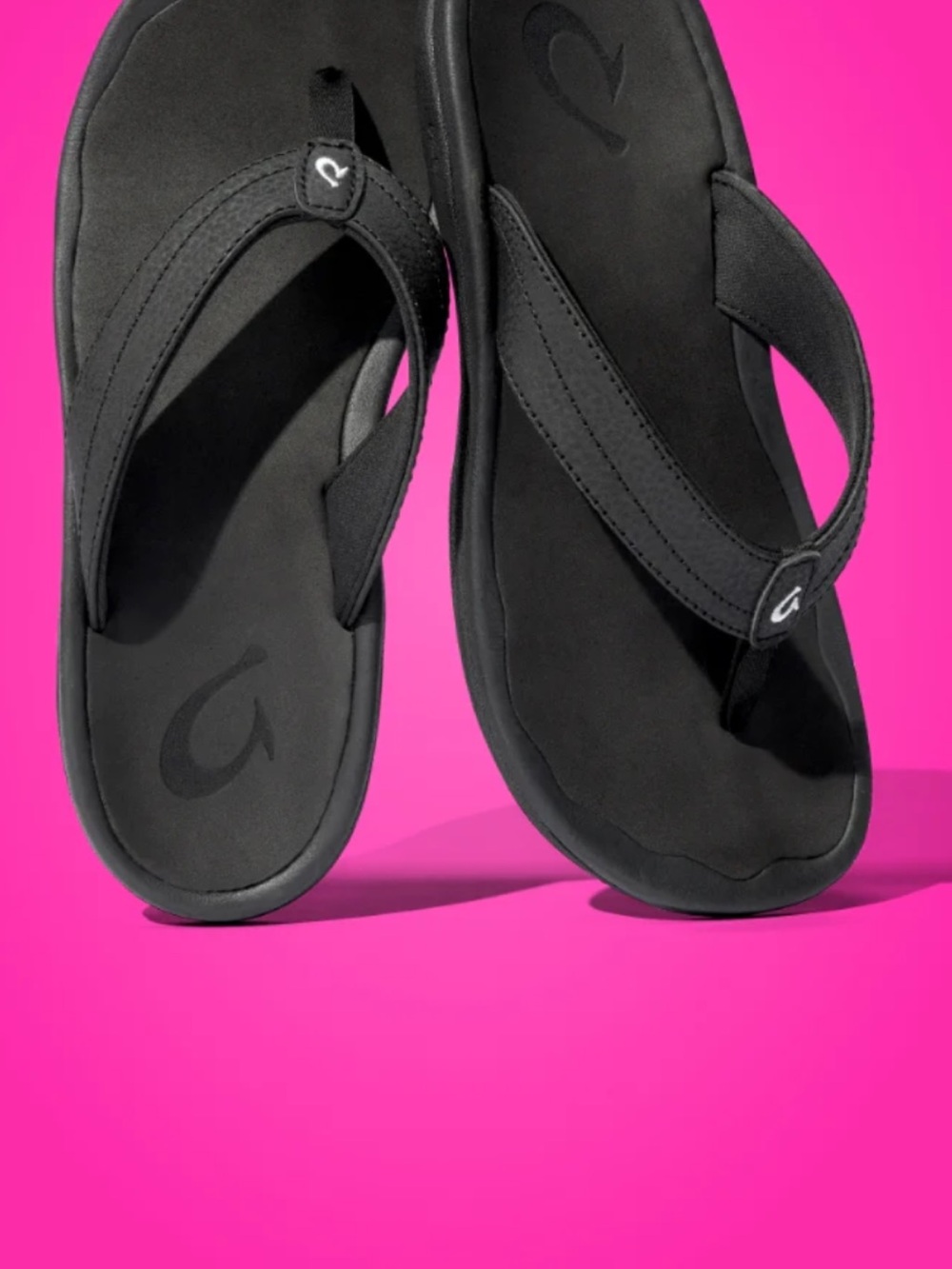 OluKai Women’s Ohana Black Flip-Flop Sandals‎ size 10
